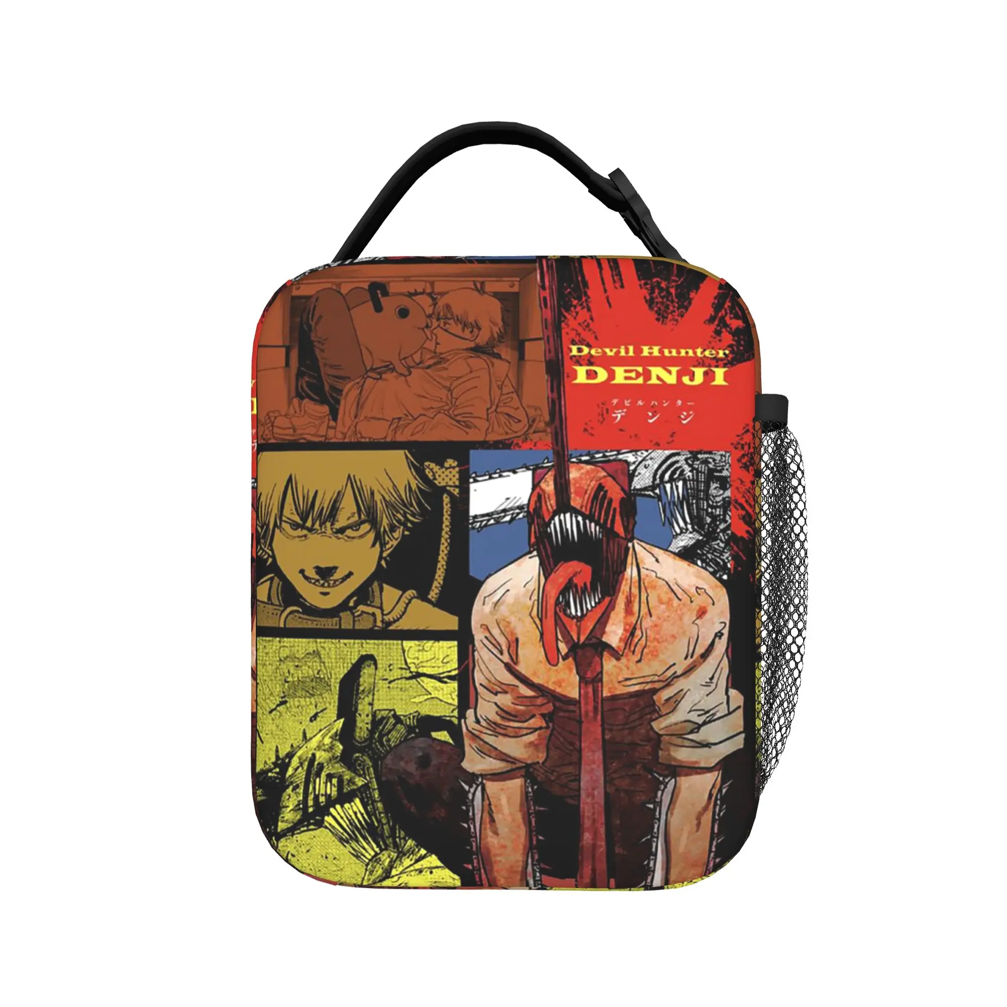 C-Chainsaws Man Denji Insulated Lunch Bags Portable Pochita Devil Makima Lunch Container Cooler Bag Tote Lunch Box Bento Pouch
