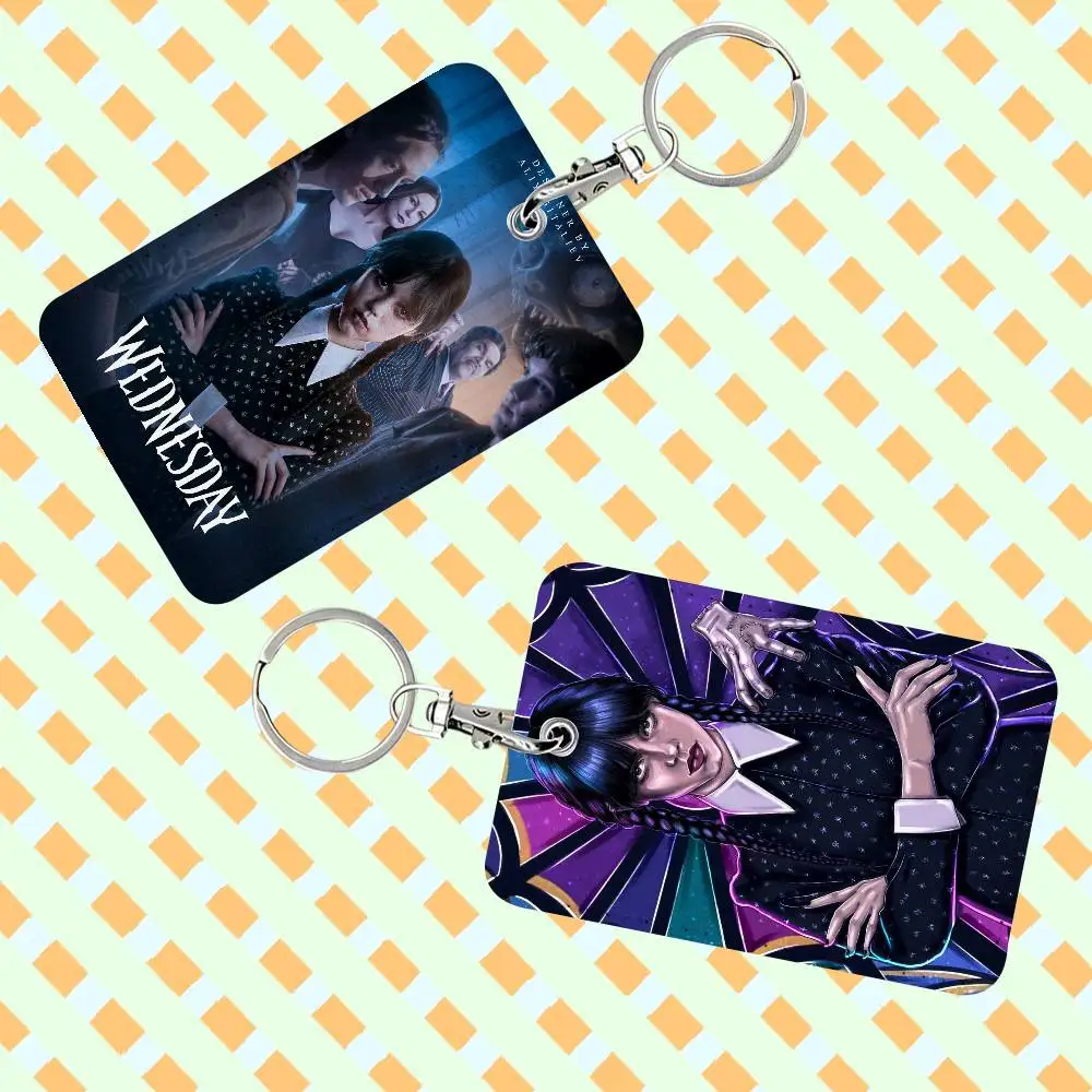 Wednesday 1 Card Holder, Leather Card Storage Box, Key Chain, Access Tag Holder, ID Card Holder, Key Chain