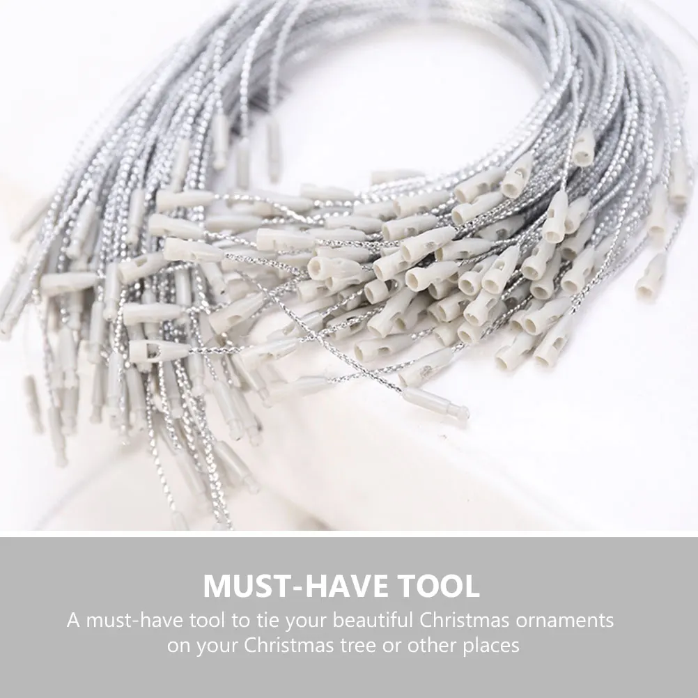 

400Pcs Snap Locking Christmas Ornament Strings Polyester Hanging Tag Ropes for Tree Decorations Clothing Tags Gift Fasteners