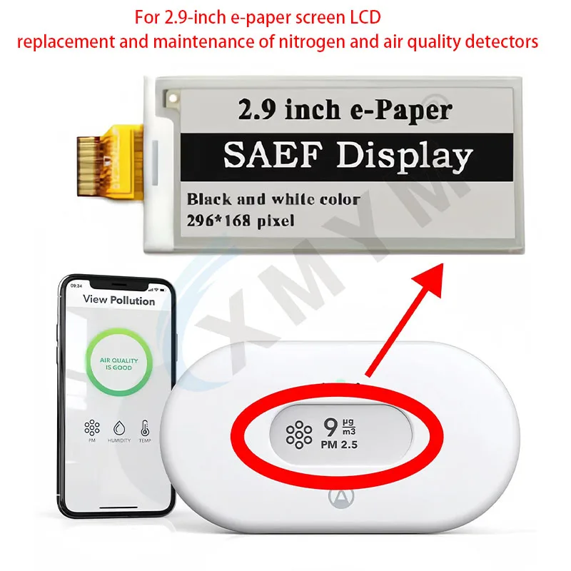 

For 2.9-inch e-paper screen LCD replacement and maintenance of nitrogen and air quality detectors