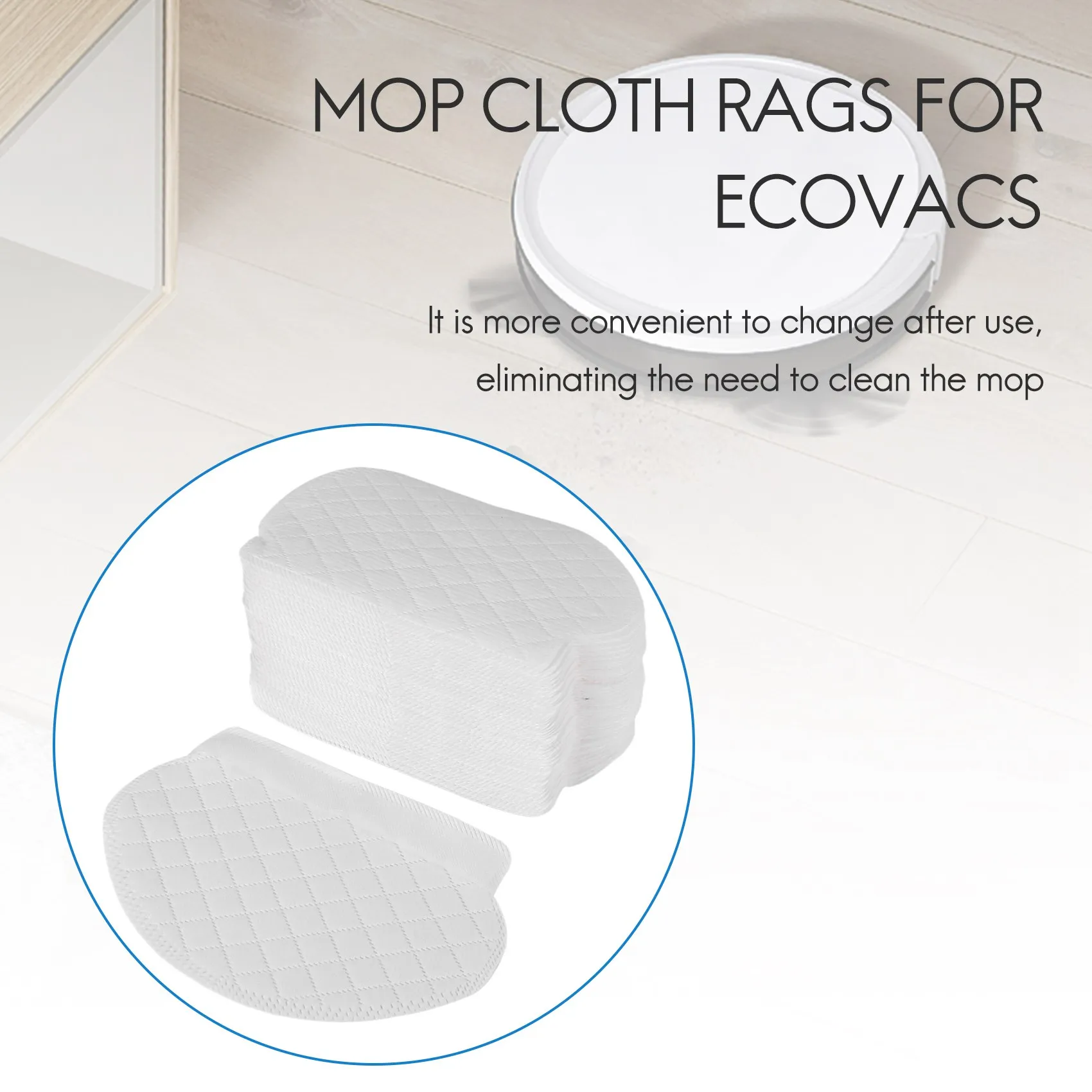 40Pcs Disposable Mop Cloth Rags for Ecovacs Deebot Ozmo 950 920 905 Robotic Vacuum Cleaner Moping Cloths