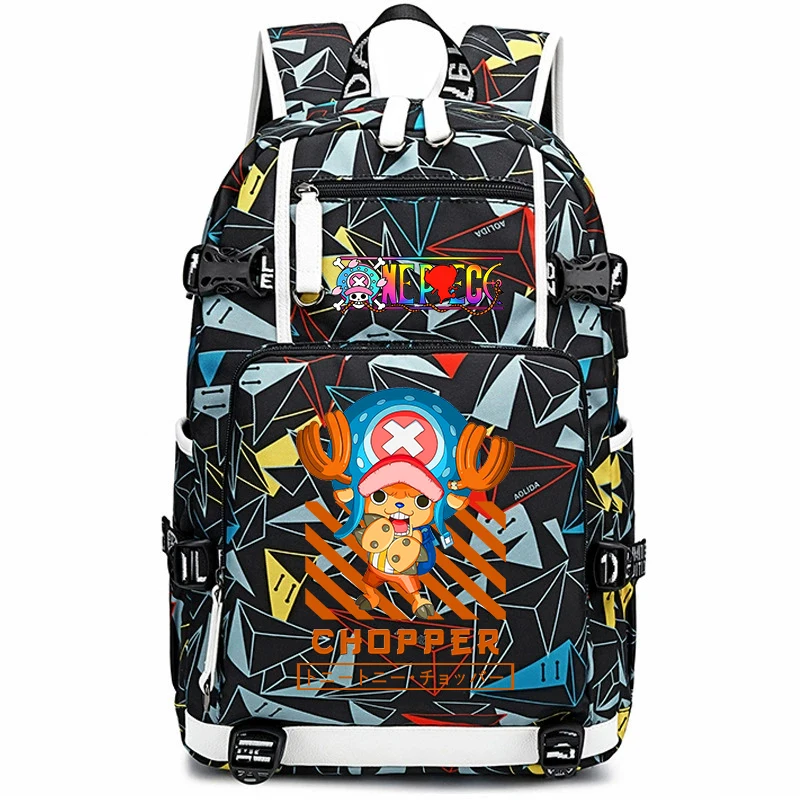 One Piece Anime Chopper Pattern Big Student Rucksack Lightweight Travel Daypack For Teens Boys Girls Back To School
