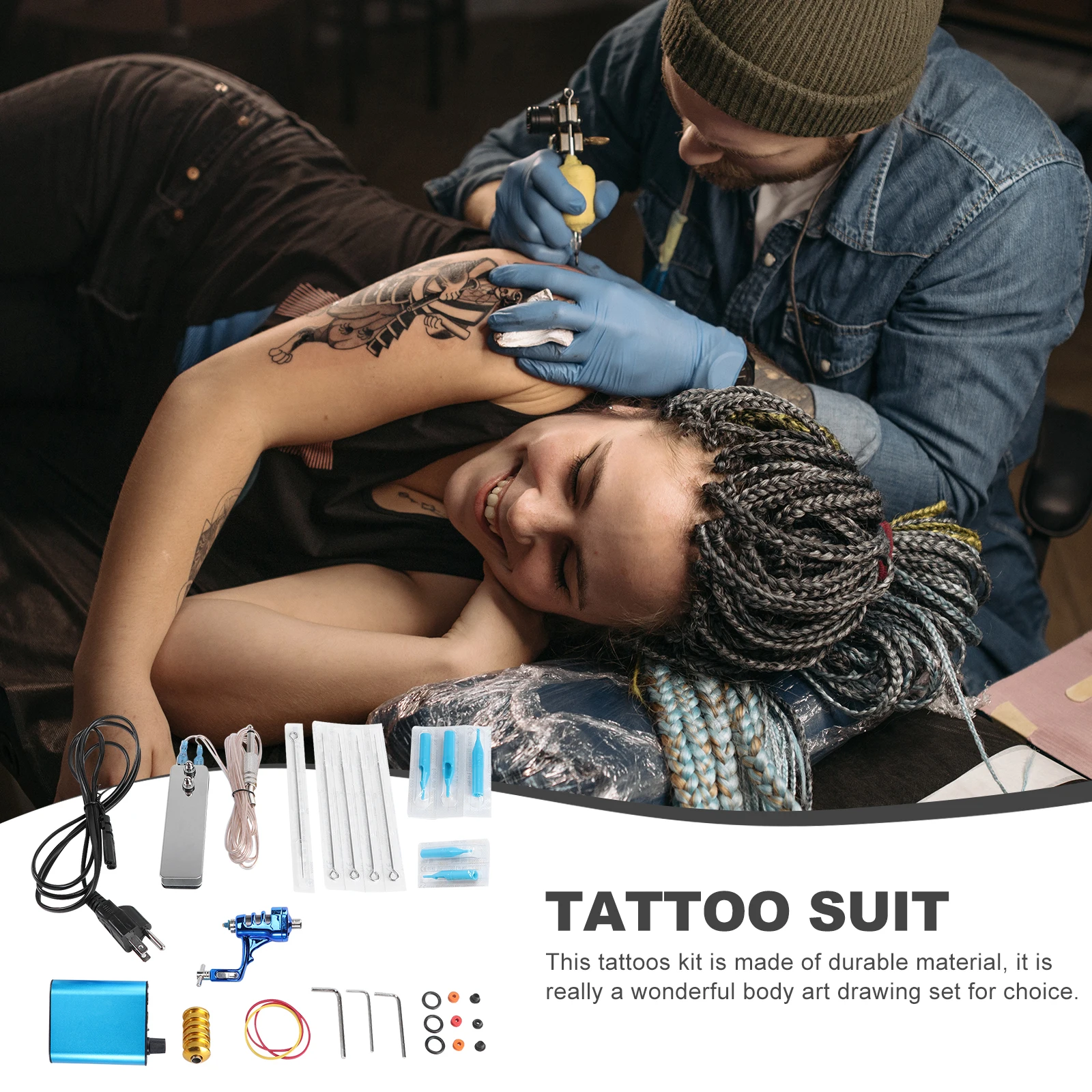 

Tattoo Machine Body Art Drawing Tool Body Tattoos Tool Kits for Beginners Durable Low Noise Simple Stable Reliable