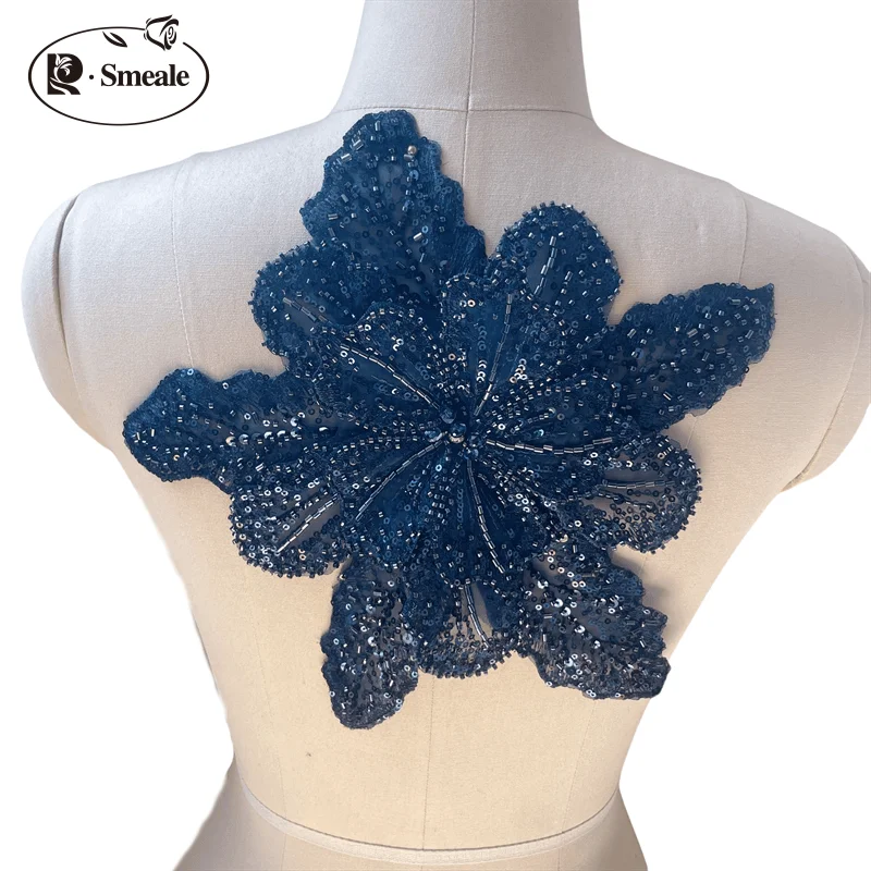 Dreilagige bestickte Perlen-Pailletten, große Applikation, große Blumen, DIY-Kleidung, Kleid, Heimdekoration, Aufnäher-Zubehör RS 253202 – Detail 13