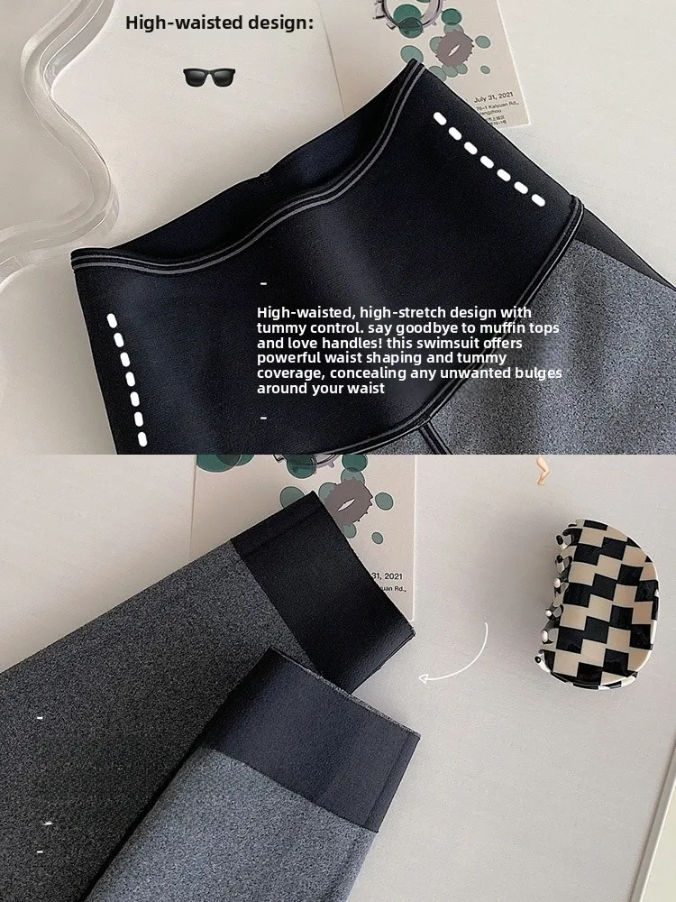 Cintura alta thiened yoga fitn calças femininas arca pele primavera outono inverno sle abdômen uma perna emagrecimento