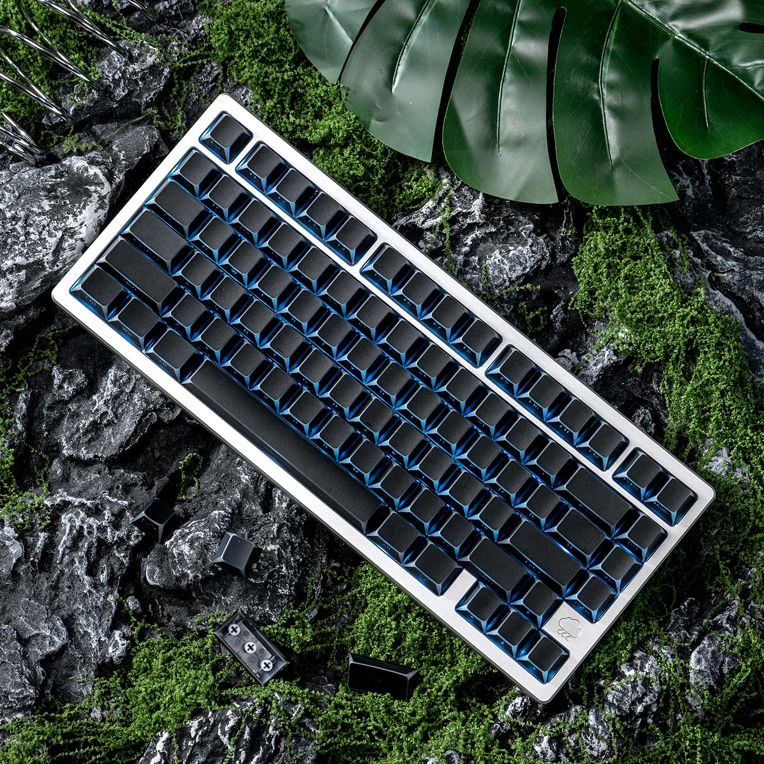 

Черные угловые колпачки для клавиш Cherry Profile Двойные колпачки для клавиш из ПБТ с боковым принтом, блестящие наборы клавиш для механической клавиатуры MX