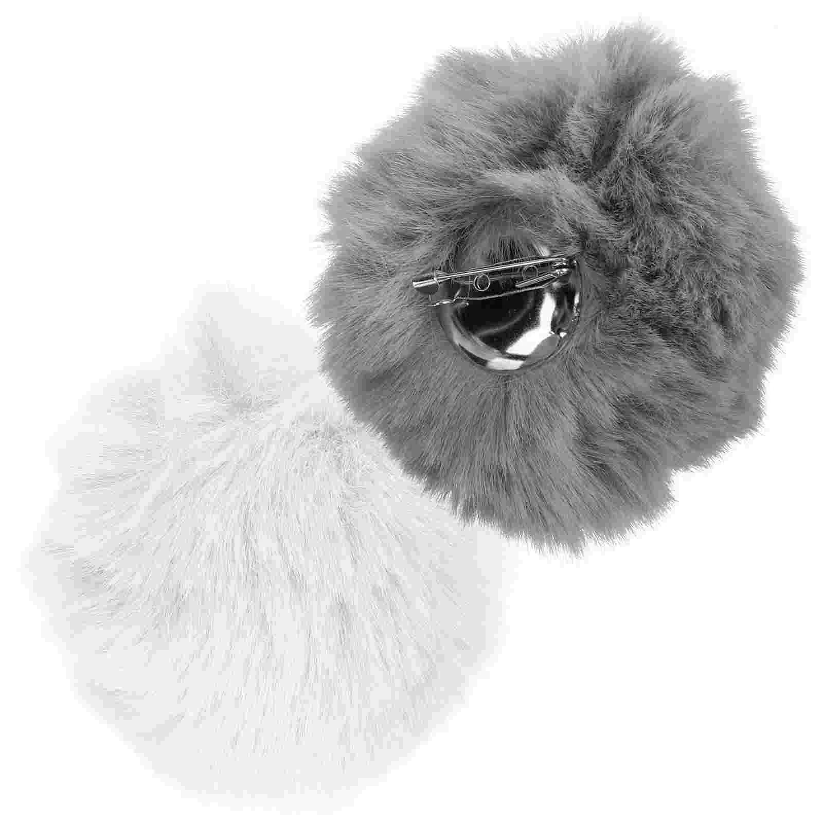 

2 Pcs Rabbit Tail Plush Ball Bunny Costume for Adults White Halloween Stage Performance Prop Accessories Rabbits Tails Easter