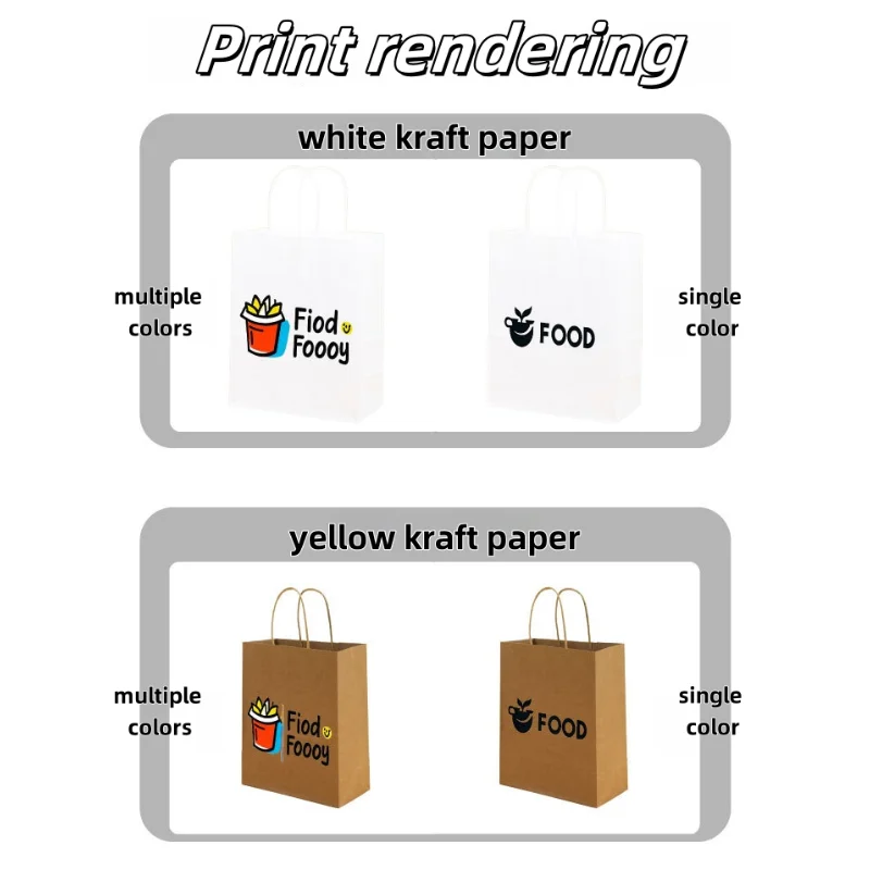 20 Stück anpassbare Logo-Kraftpapiertüten mit Griffen, Geschenkverpackungsbeutel für Geschäft, Kleidung, Hochzeit, Weihnachten, Lieferungen, Handtaschen – Detail 8