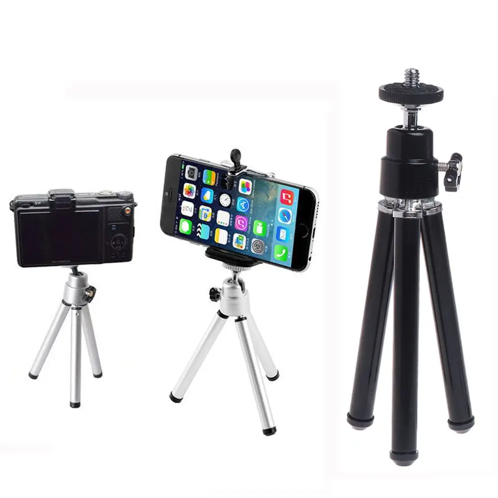 Universal 2 Section Phone Selfie For Projector Camera Phone Aluminum Alloy Clip stand Tripod Selfie Stick Stand Holder