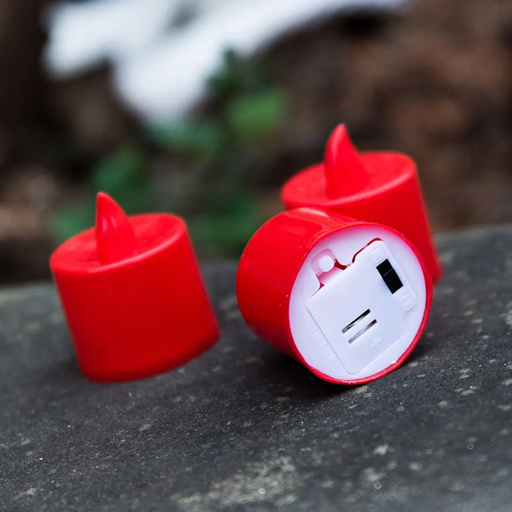 

24Pcs LED Electronic Lights Red Flameless Simulation Romantic Decoration for Wedding Party Banquet Ornament