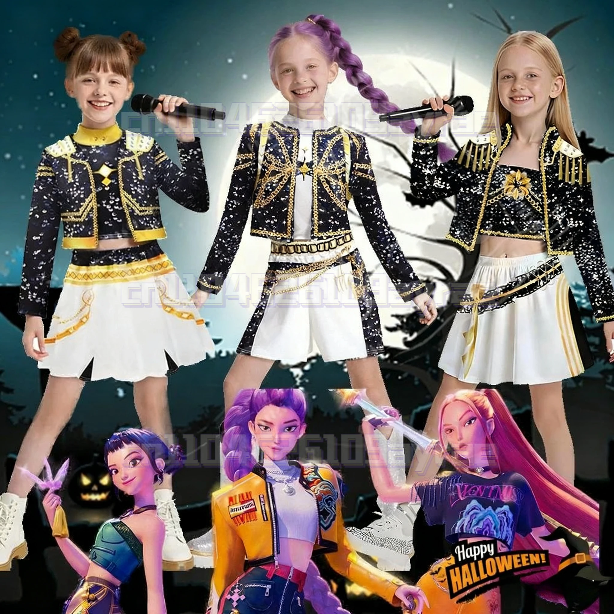 

Kpop Demon Hunter Girls Lumi Mira Zoe Cosplay Costume Full Set K-POP Girl Group Halloween Party Uniform Stage Performance Outfit