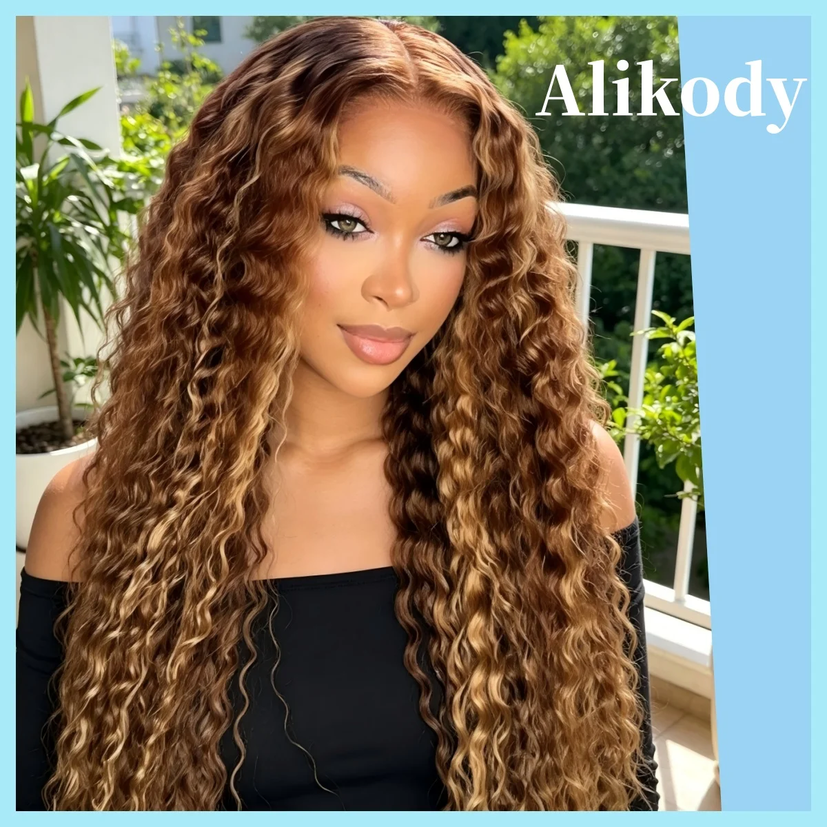 

13x4 Deep Wave Lace Front Wig for Women 250% Density 4/27 Honey Blonde HD Lace Frontal Wigs Deep Curly Frontal Wig Super Soft True to Lengh Deep Wave Wig