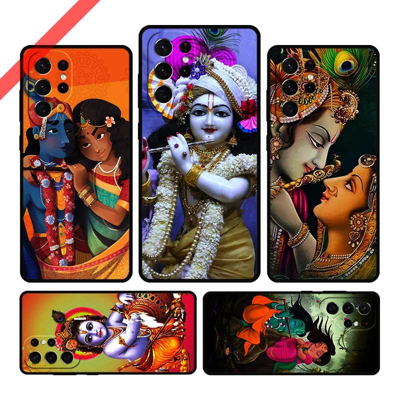 Lord Krishna Radha Phone Case For Samsung Galaxy S20 FE S21 S10 S23 Plus S24 S22 Ultra Coque Note20 Note10 S9 S8 Cover Capa