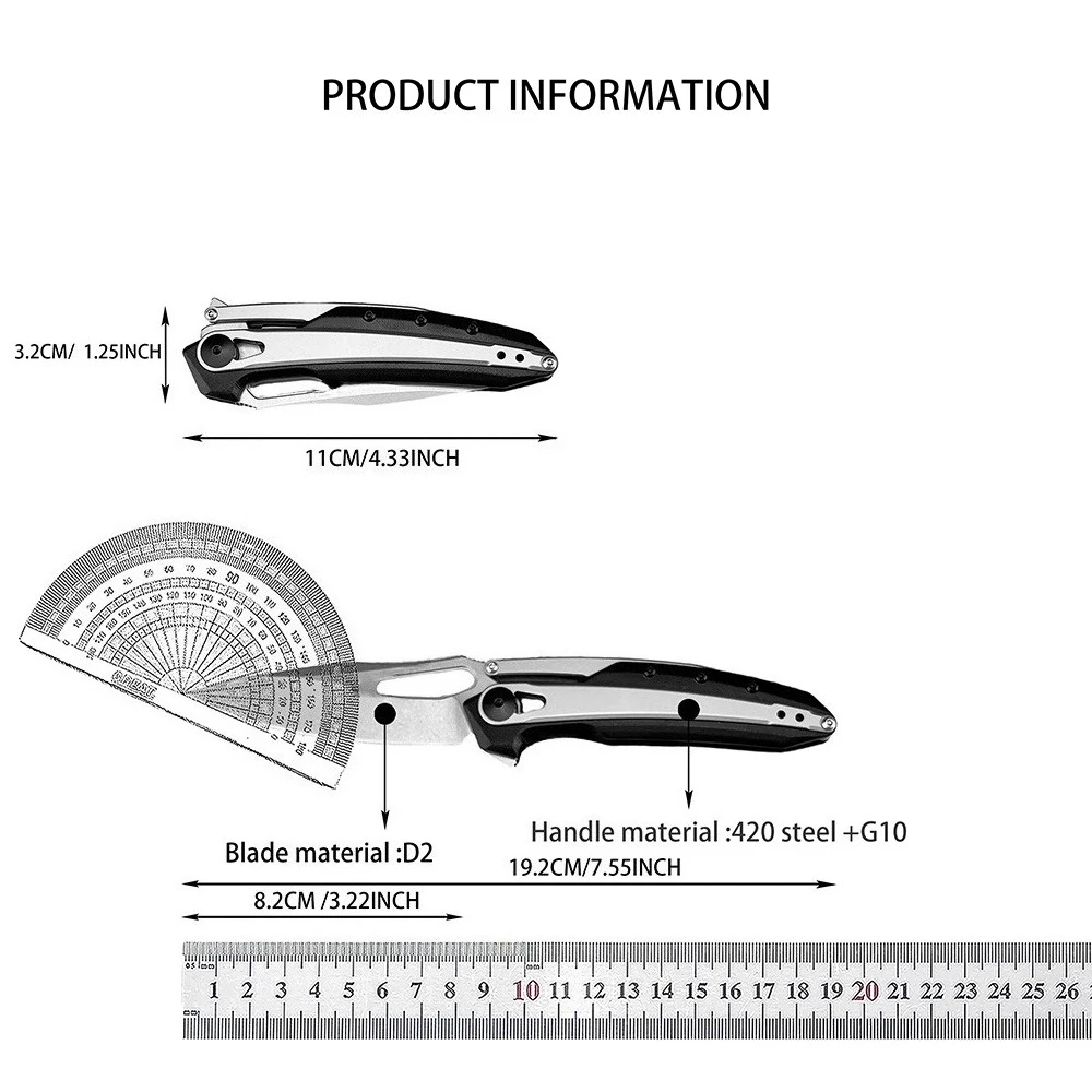 0990 المحمولة D2 شفرة صلابة عالية التخييم في الهواء الطلق سكّين متعدّد الاستخدامات سكين للفرد EDC بقاء أدوات البرية مغامرة الإنقاذ سكين