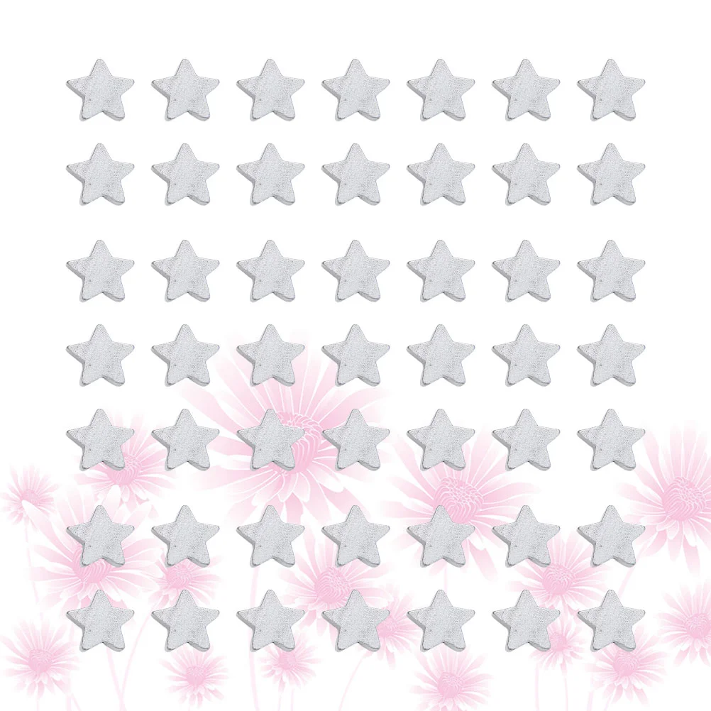 100 Pcs DIY Pentagram Wood Piece Star Disc Educational Playthings Learning Tools Pupils Mathematics Teaching Props with Hole for