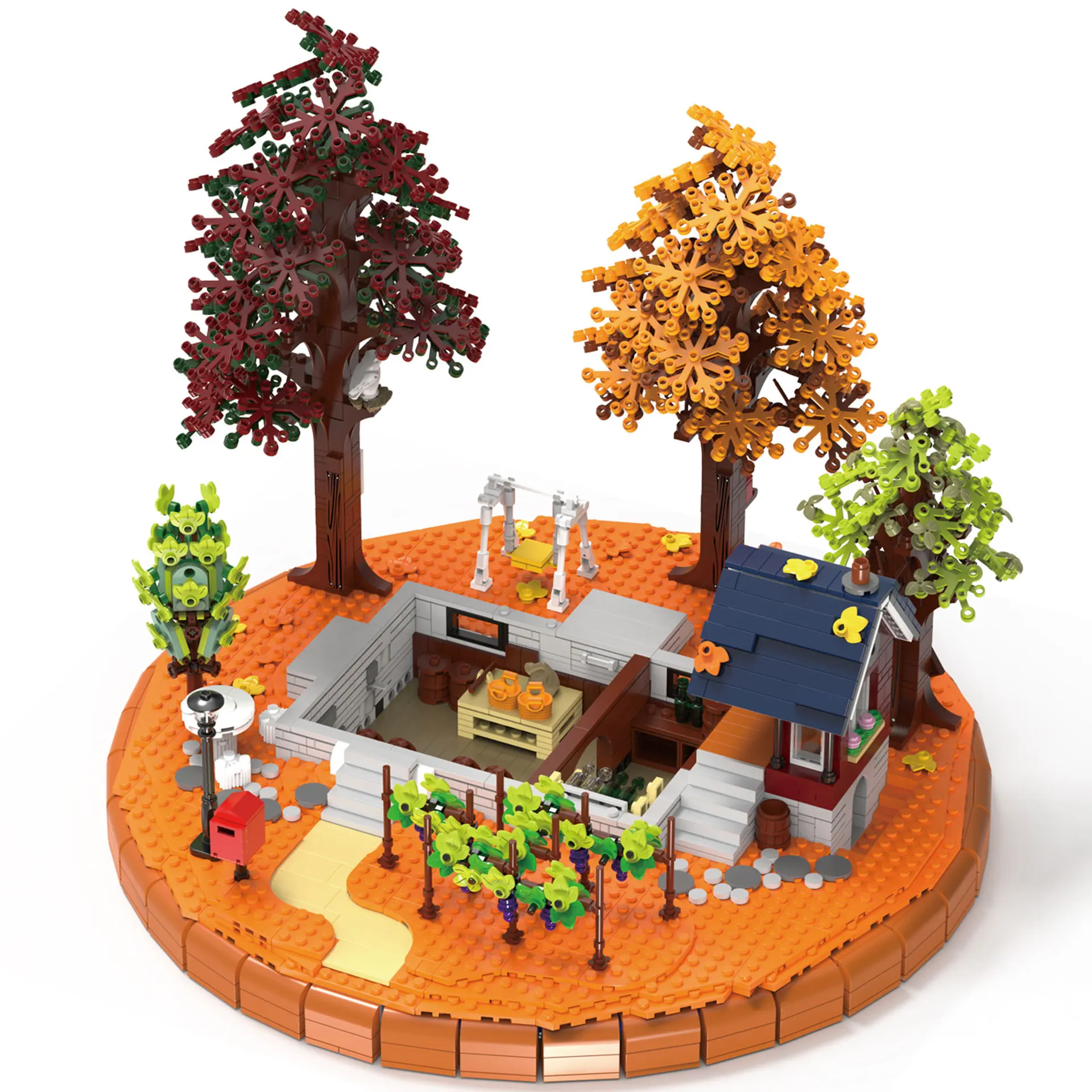 Il modello 031055   compatibile con i mattoncini LEGO, l'intrusione del vino, la casa con vista stradale, l'edificio, l'edilizia e l'edilizia dei giocattoli regalo