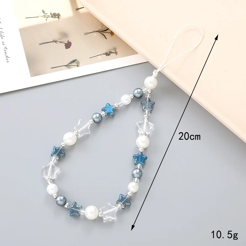 Fashion Butterfly Star Beautiful Phone Chain Jewelry for Women Creative Pearl Crystal Beads Car Bag Cellphone Case Hanging Rope - Image 4