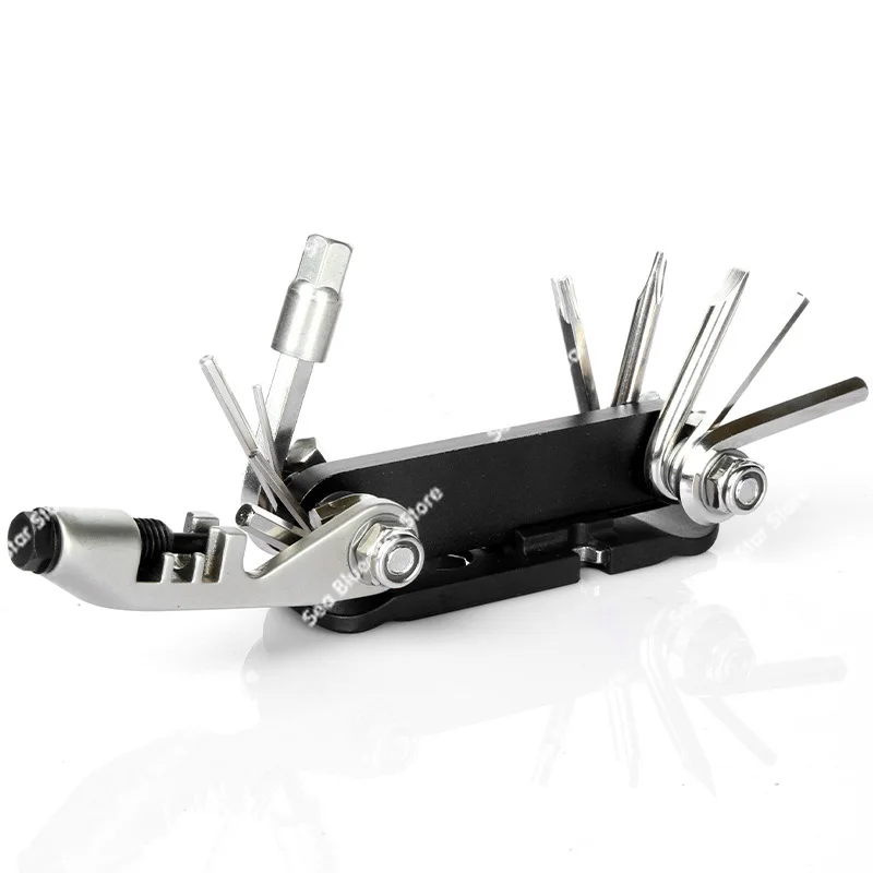 Portable tire repair tool, bicycle wrench removal set, multi-functional mountain bike repair combination tool