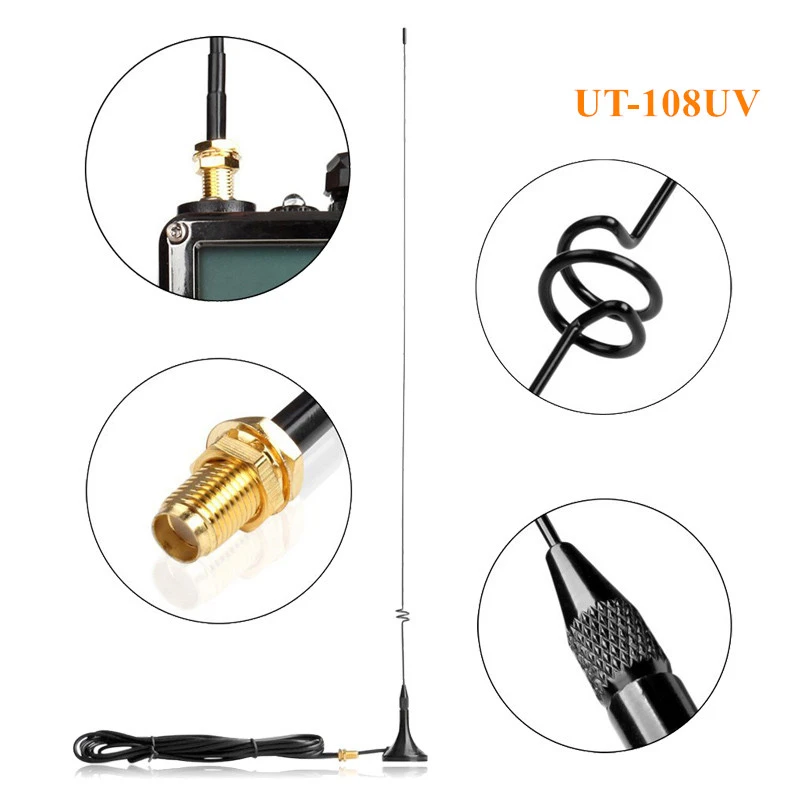 UT-108 ثنائي النطاق 144/430 ميجا هرتز سيارة شاحنة راديو هوائي مغناطيسي ل Baofeng Kenwood