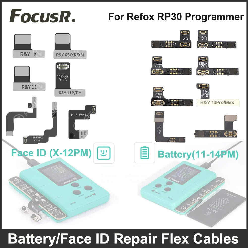 REFOX RP30 Programmer Battery Tag-on Dot Projectors Flex Cables for iPhone Battery Dot Matrix Face ID No Soldering Repair Tools