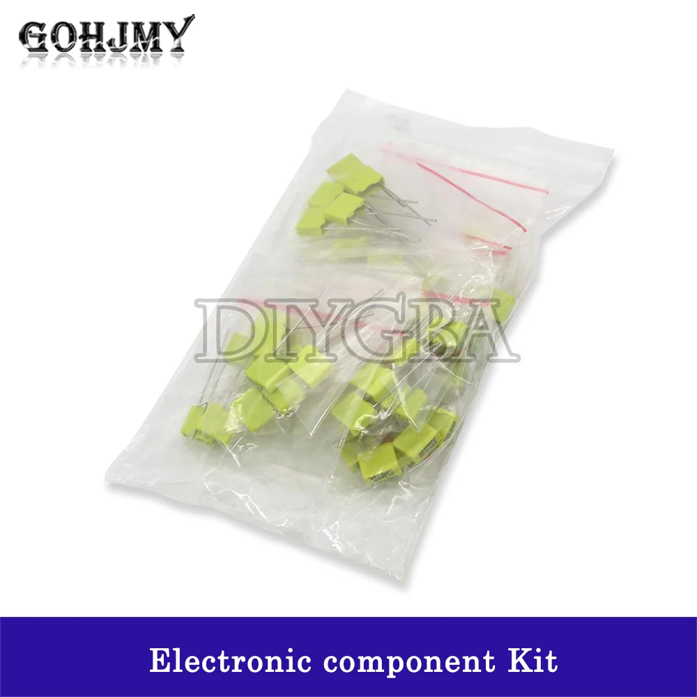 50PCS Correction capacitor package kit KIT 100V 102J 152J 332J 472J 103J 333J 473J 104J 224J 474J 10Values*5PCS