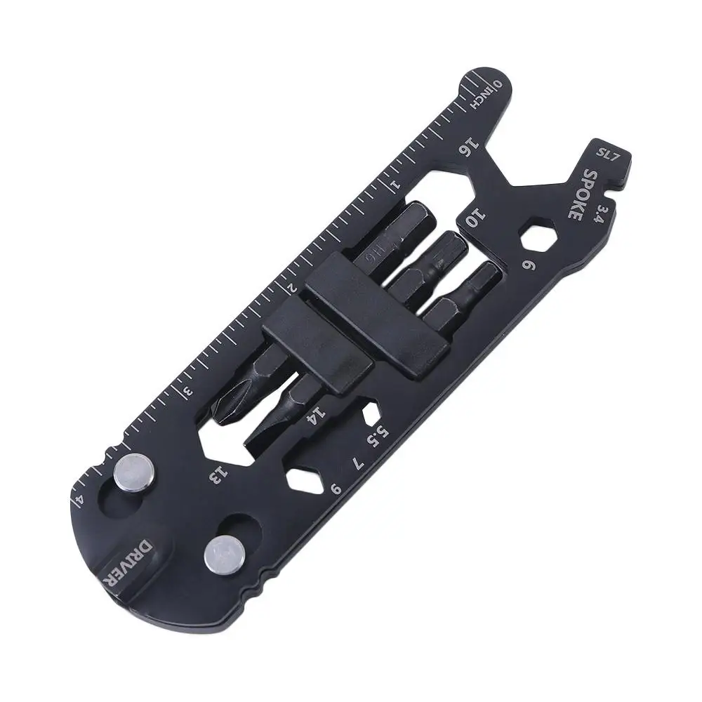 Stainless Steel Outdoor Tools Multi-function Bicycle Repair Tool 16 in 1 Bike Wrench Screwdriver Wrench Ruler Bicycle Spanner