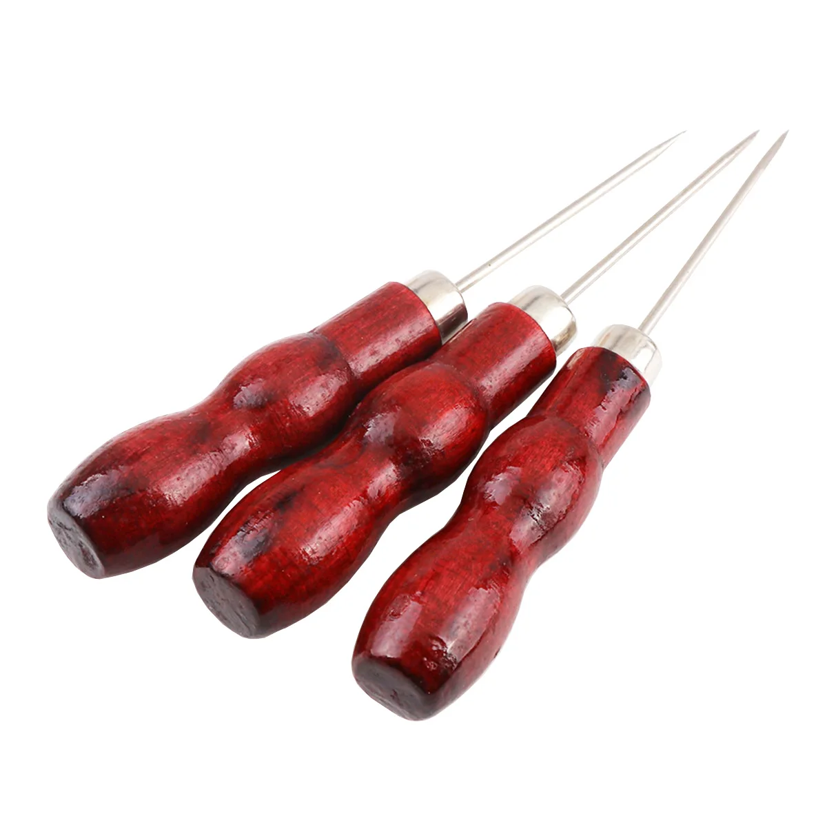 Sewing Shoes Wood Handle Tool Awl Hand Stitching Taper Needle Tool Craft Sewing Supplies