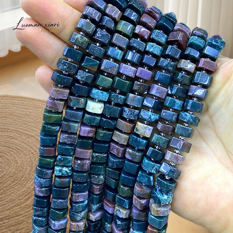 Natural Stone Rough Gem 9-10mm Indian Agate Loose Spacer Beads for Jewelry Making Diy Earrings Bracelets Charms Accessories 15''