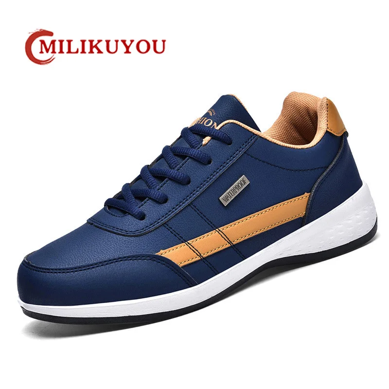 Leather Sneakers For Mens Hight Quality Casual Light Fashion Trend Leisure Outdoor Non-slip Male Vulcanized Business Man Shoes