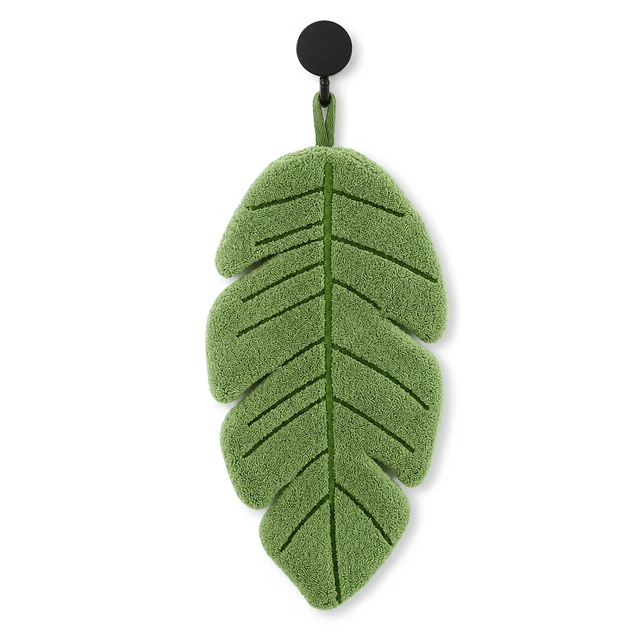 2-piece set of leaf shaped hand towel set, nail free adhesive hook, soft and absorbent hanging kitchen and bathroom hand towel