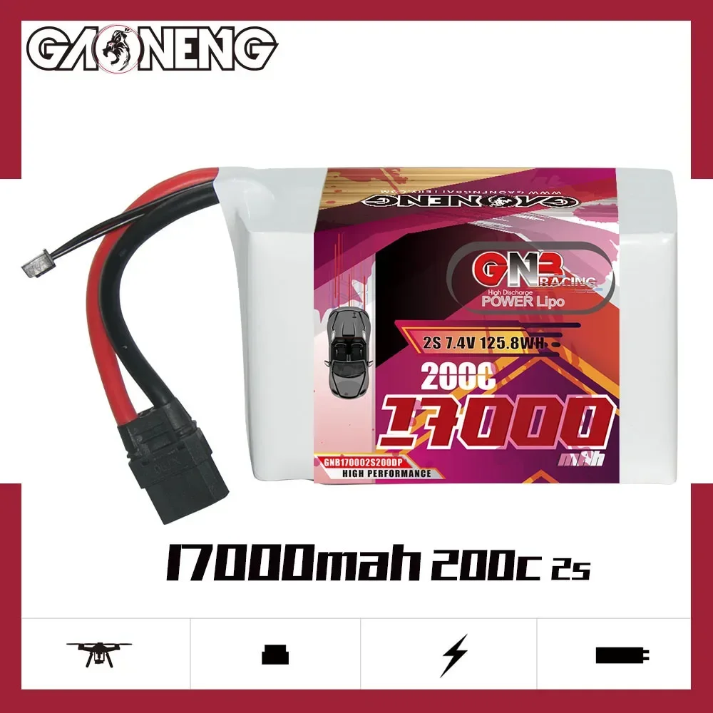 GAONENG GNB 17000mAh 2S 200C 7.4V XT90 RC Drag Racing