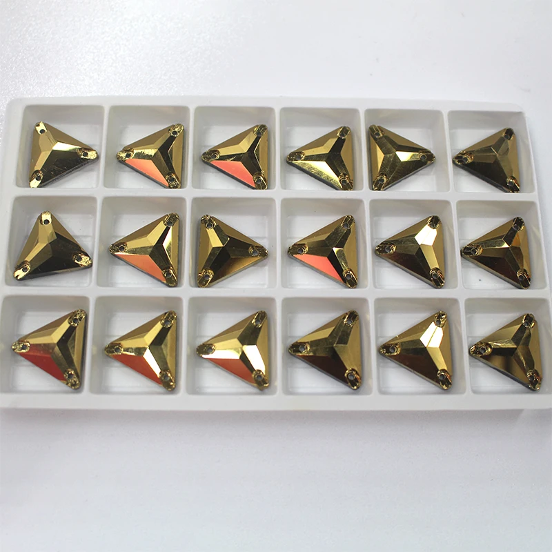 golden hematite /aurum color sew on crystals 16x16mm  22x22mm  flat back rhinestones with holes