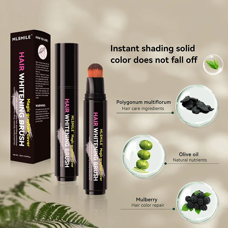 4 color convenient hair dye to cover white hair Care Hair dye Cream local touch up stick disposable hair dye pen