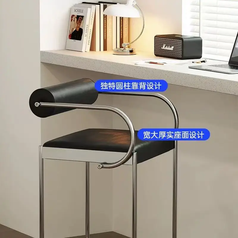 Krzesło barowe w stylu nordyckim, wysokie krzesło domowe, nowoczesne, proste, designerskie krzesło barowe do lady, krzesło z oparciem.