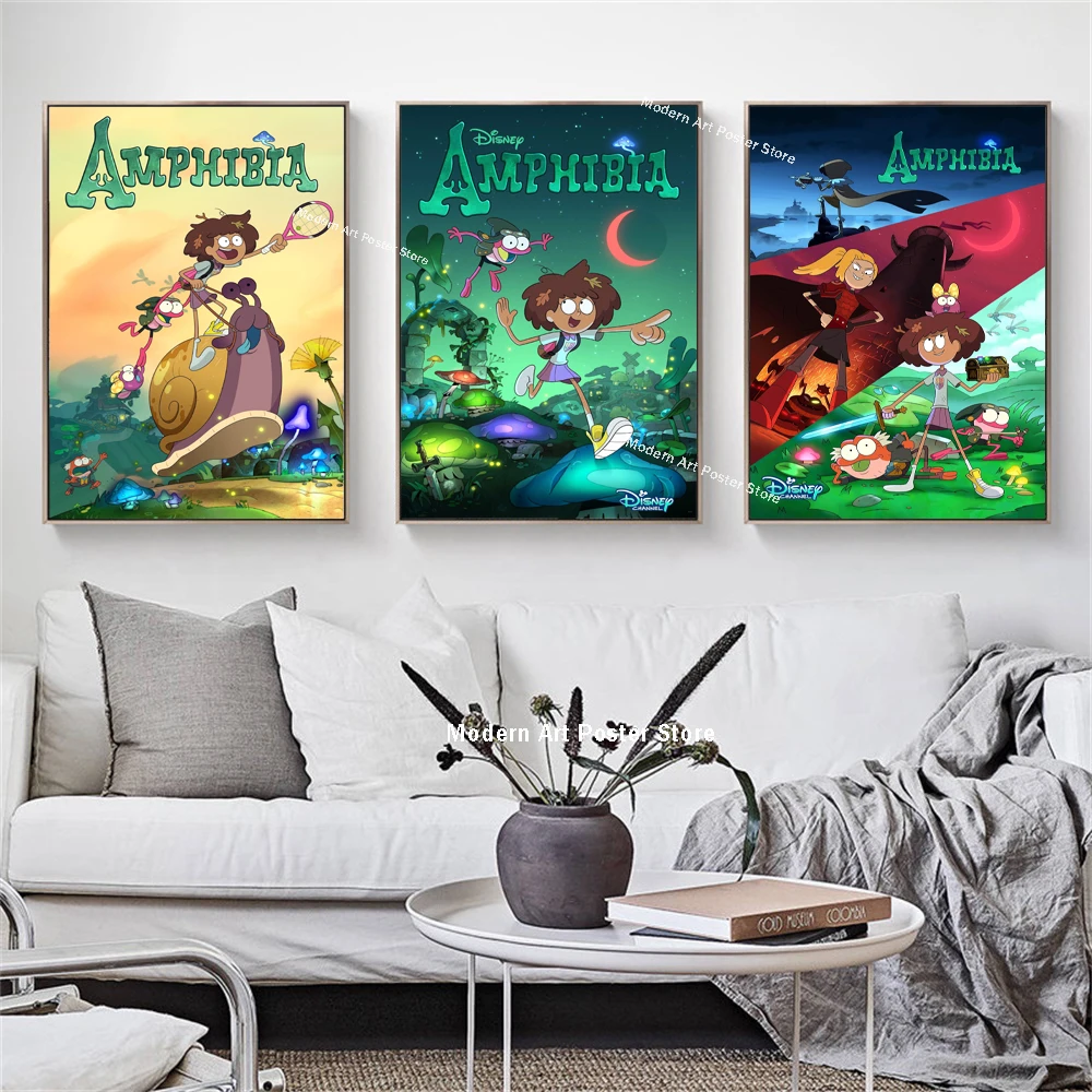 Disney Anima TV Seris Amphibia Poster TV Seris Wall Art Canvas Painting Prints Bedroom Entrance Bar Cafe Art Painting Home Decor