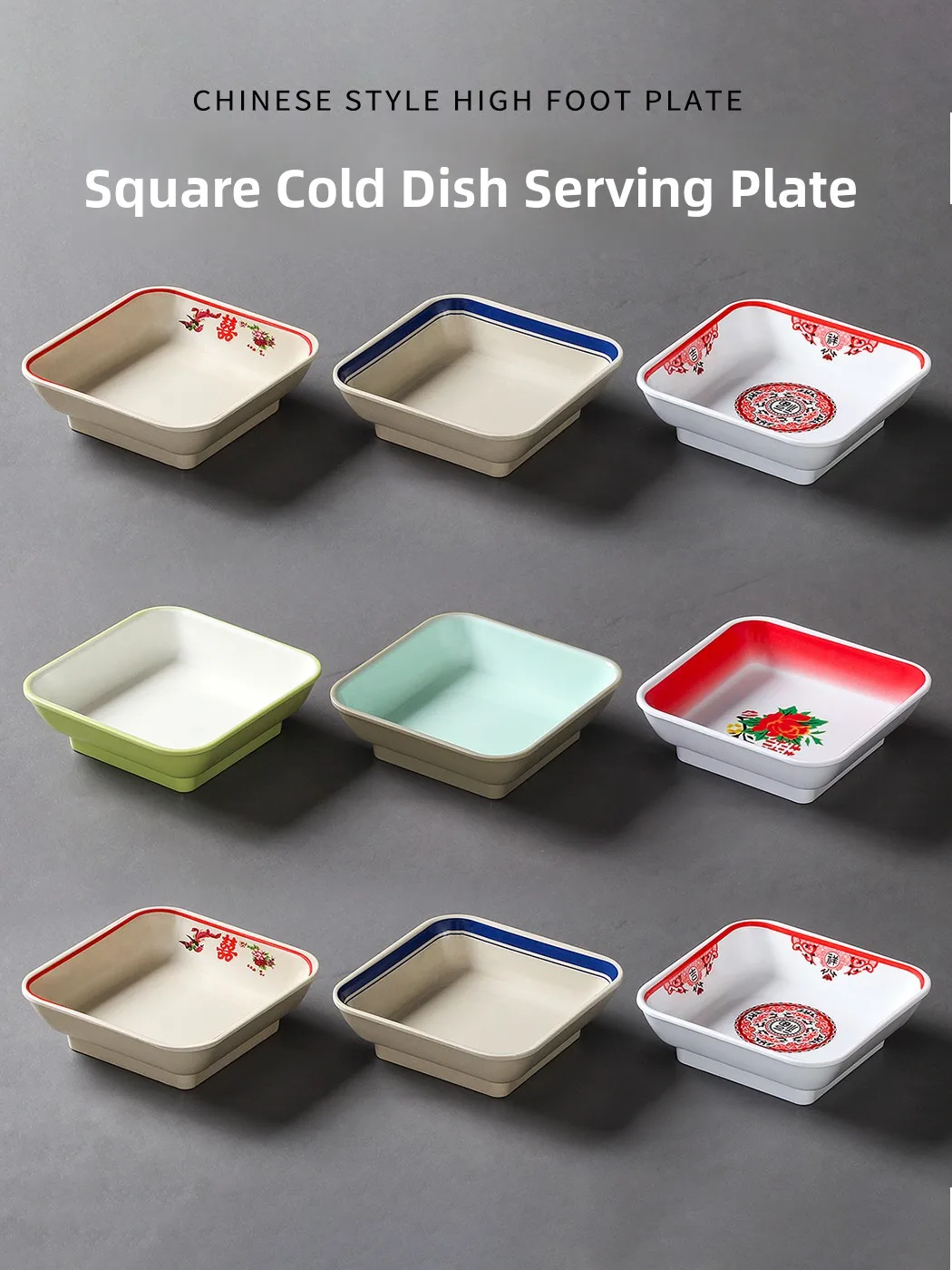 Tazón Pequeño de Melamina Comercial, Estilo Chino, Forma Cuadrada, para Uso en Restaurantes, Ensaladas, Fideos Fríos, Salsas, Hot Pot, Barbacoa