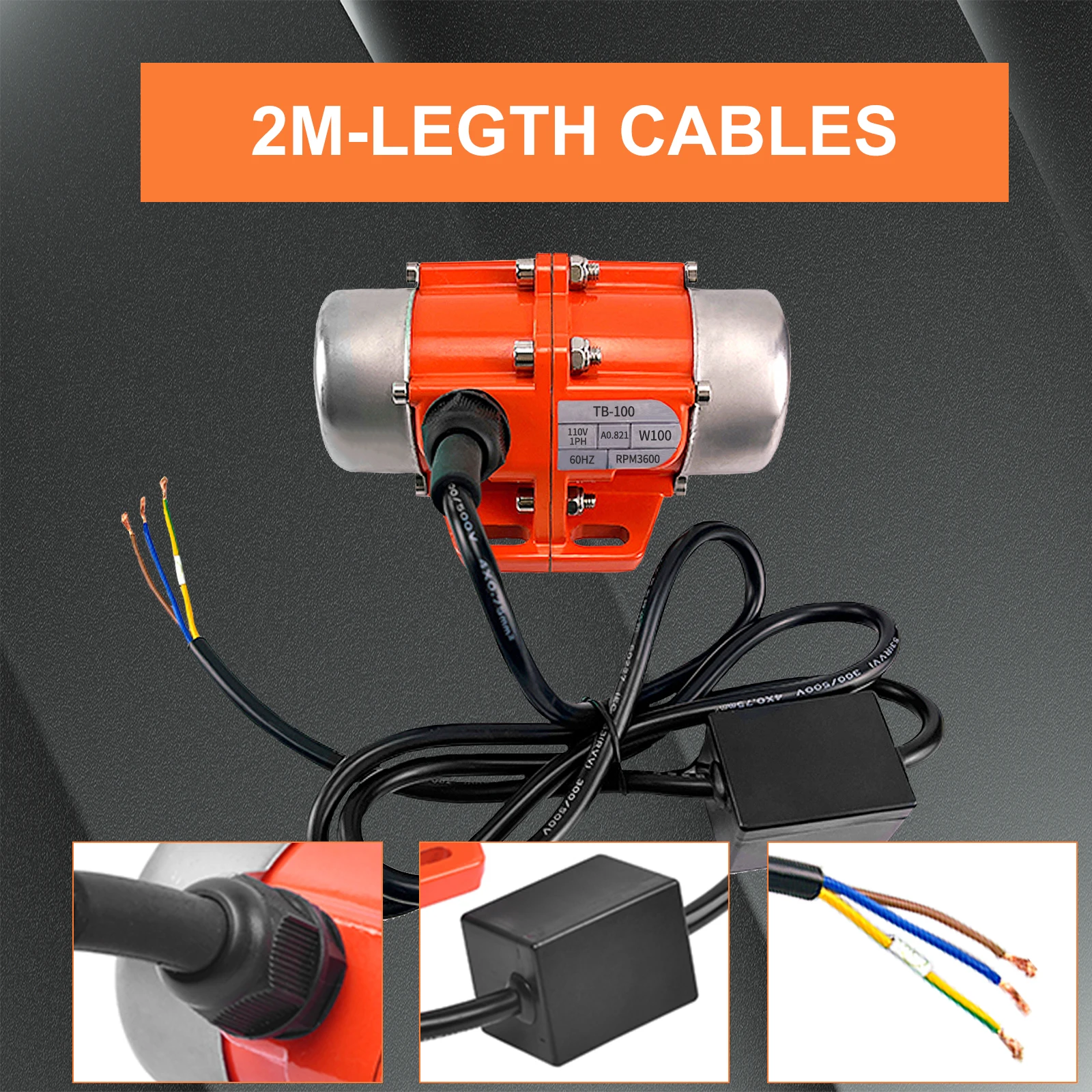 Concrete Vibrator Vibration Motor 50W-100W Single Phase  110V AC 3phase 220V 380V  Electric Vibrating Motors Silo Motor hopper