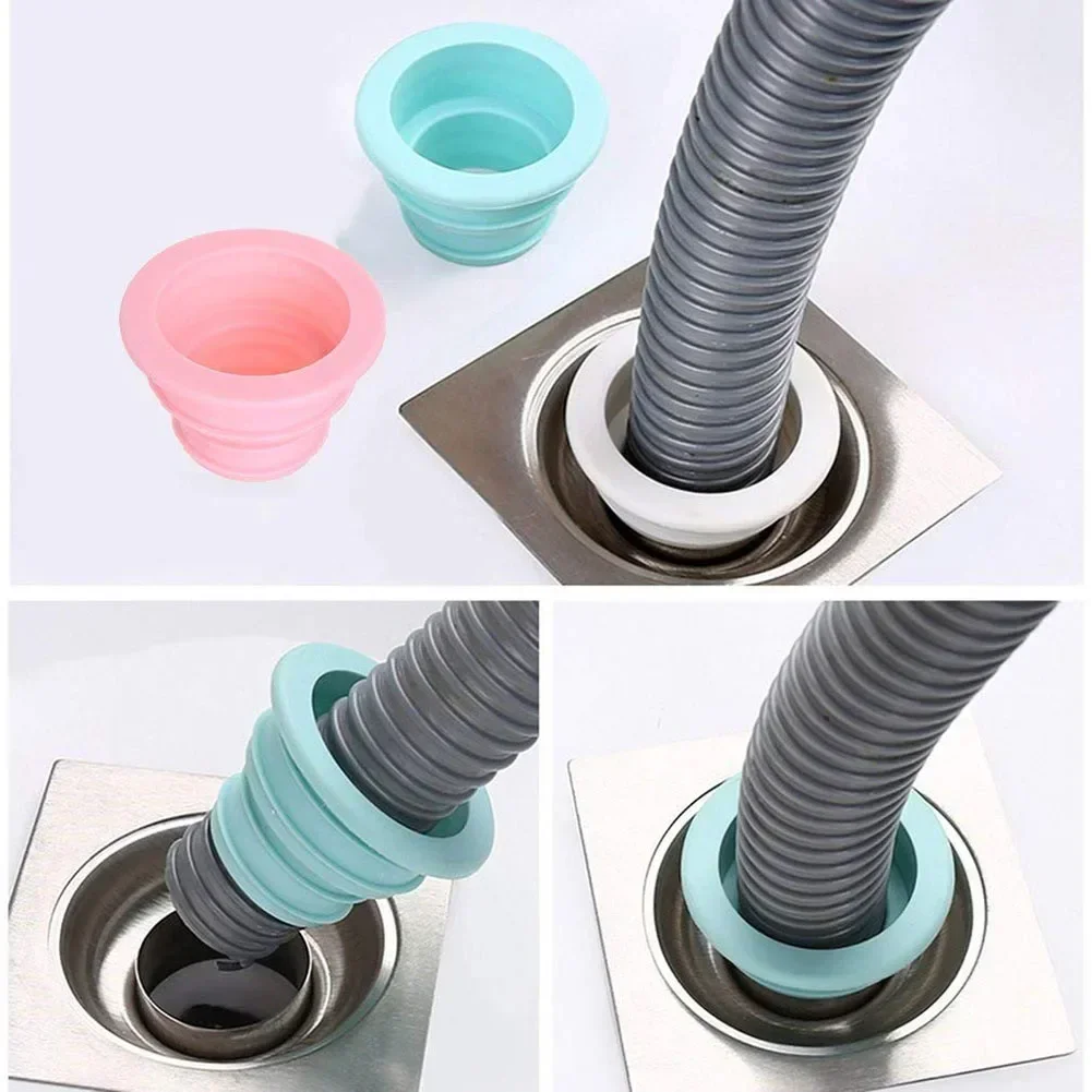 

Drain Pipe Hose Silicone Plug 4PCS Sewer Seal Ring Washing Machine Home Accessories And Parts Replacement Plastic