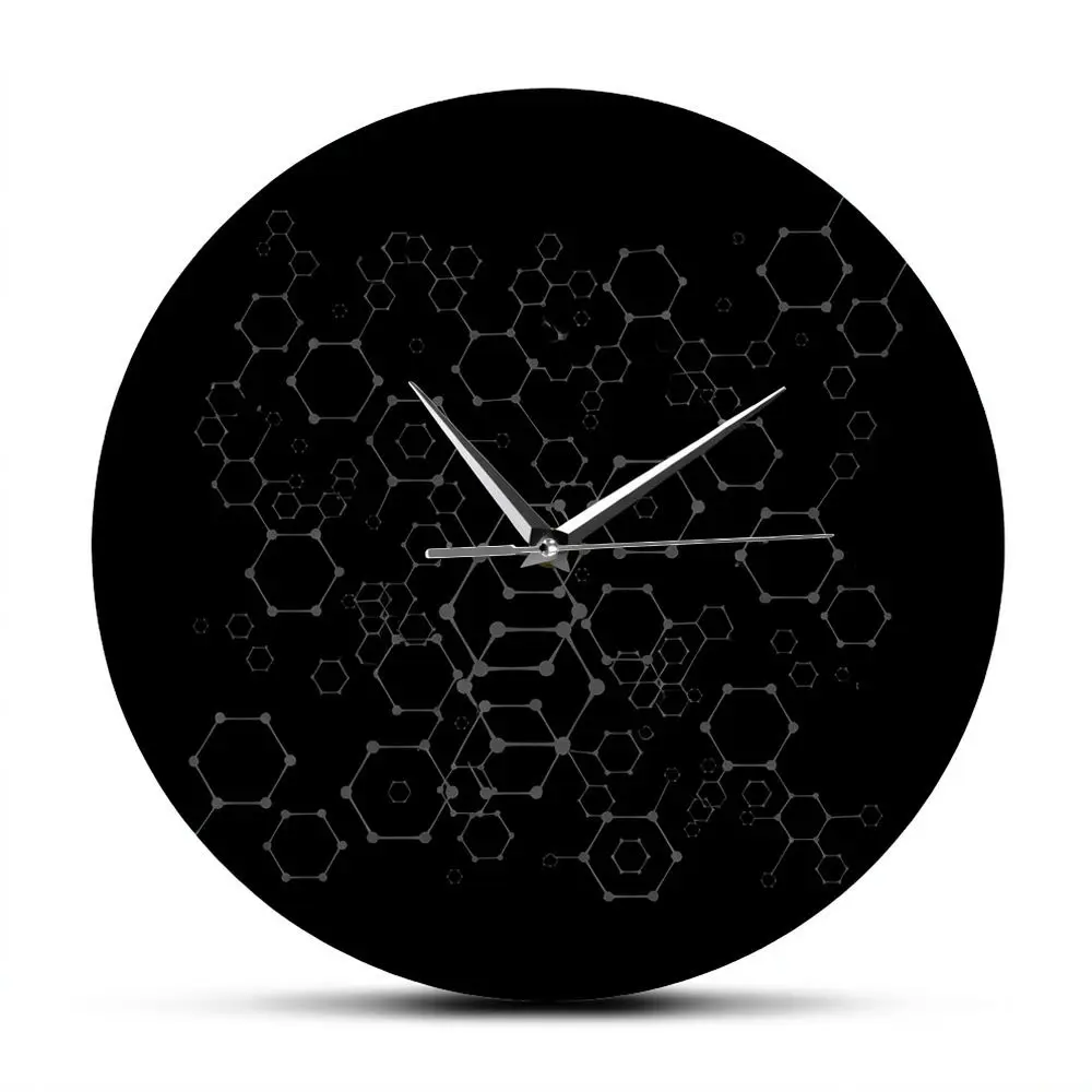 Minimalist Chemistry Element Wall Clock Periodic Table Decorative Hanging Decor Silent Quartz Movement For Room