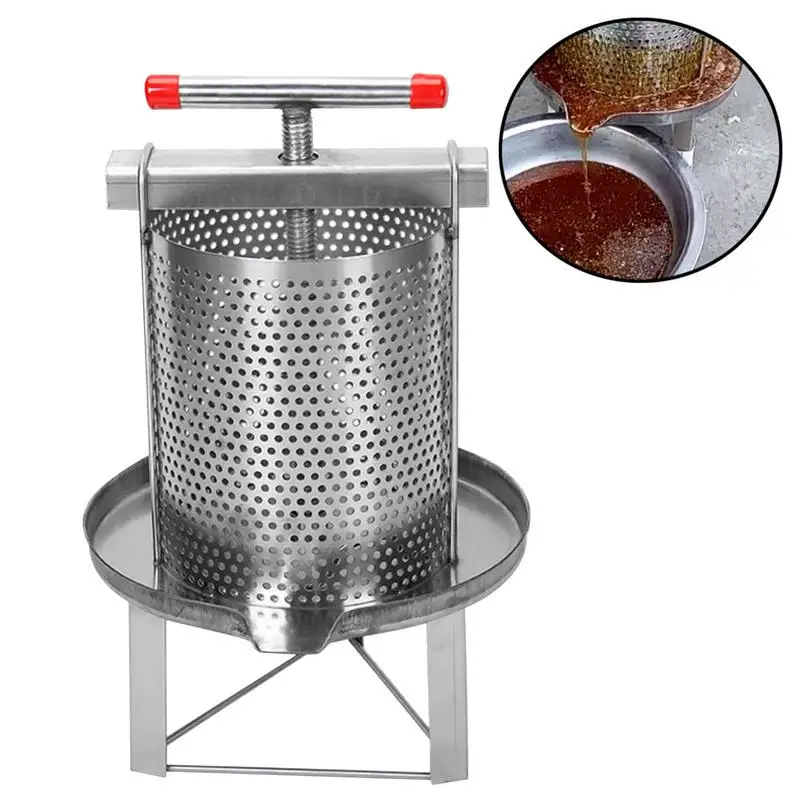 Manual Honey Juice Extractor Stainless Steel Beekeeping Extractor Honeycomb Drum Spinner Rustproof Thickened Manual HoneyPresser