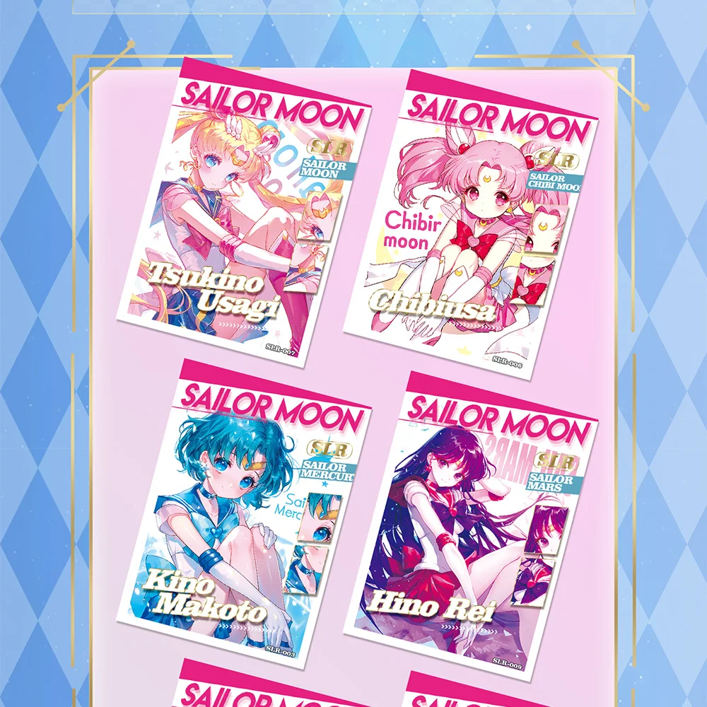 JINGU Sailor Moon Cards Tsukino Mizuno Anime Collection Cards Mistery Boxes Gry planszowe Zabawki Prezenty urodzinowe dla chłopców i dziewcząt