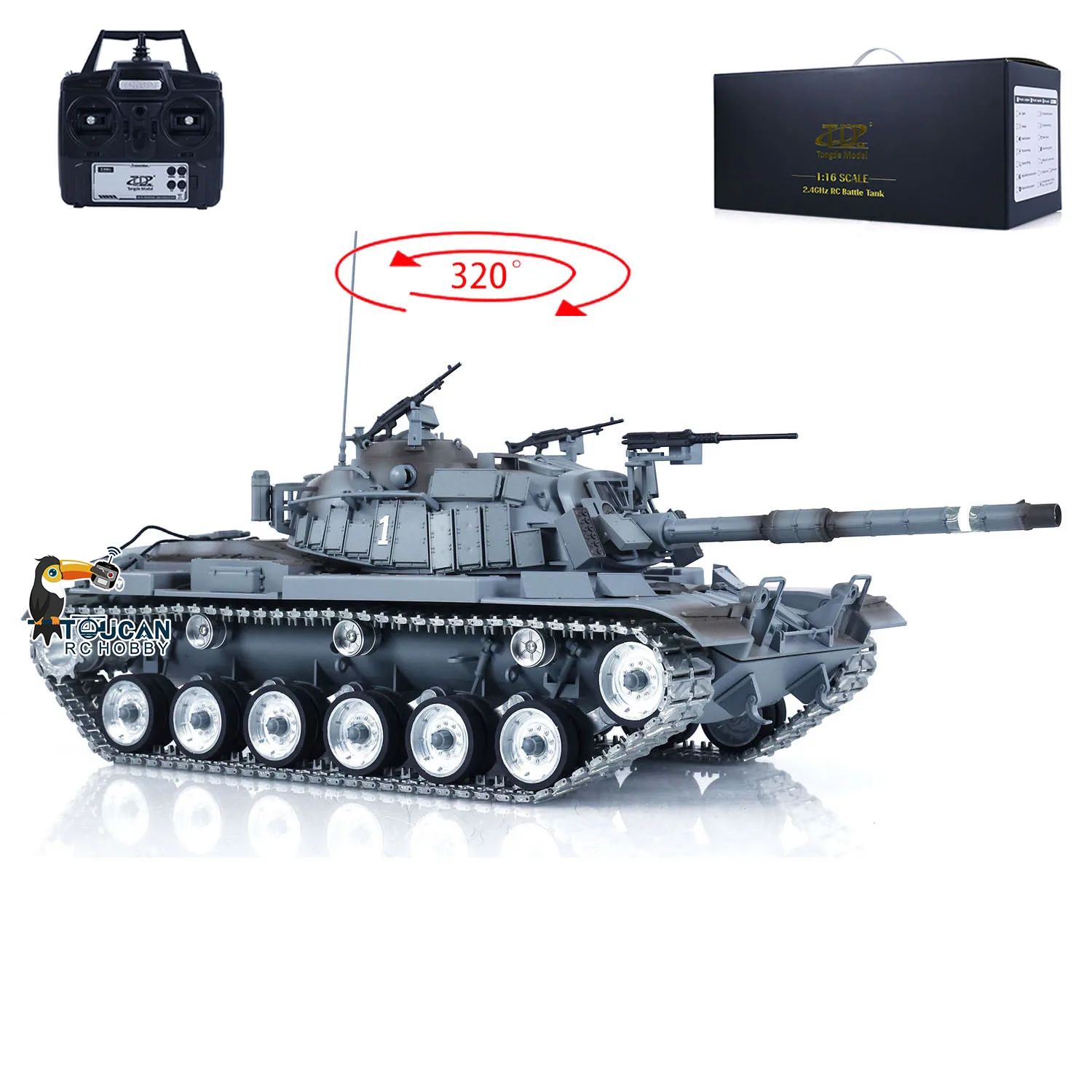 Toys 1/16 RC Tank M60W Israel Magach3 TOUCAN Radio Control RTR Battle Tanks BB Metal Tracks Wheels Finished Rock Gifts TH23296