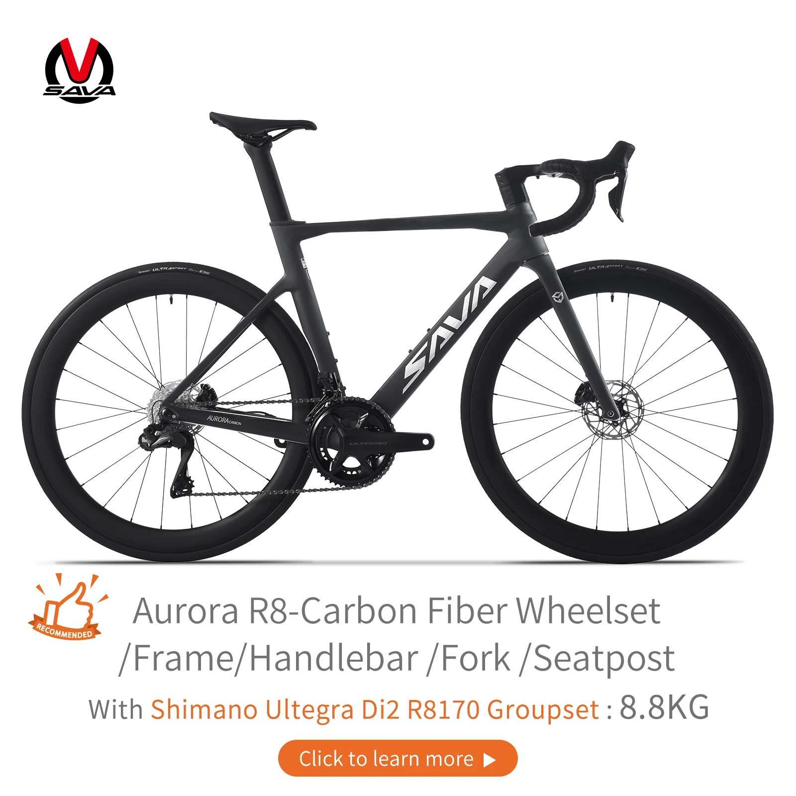 SAVA R8 Vollcarbon Electric Shift Rennrad 08Winddichter Rahmen Rennrad Rennrad 8,8 kg mit SHIMAN0 Ultegra R8170 Di2 Kit