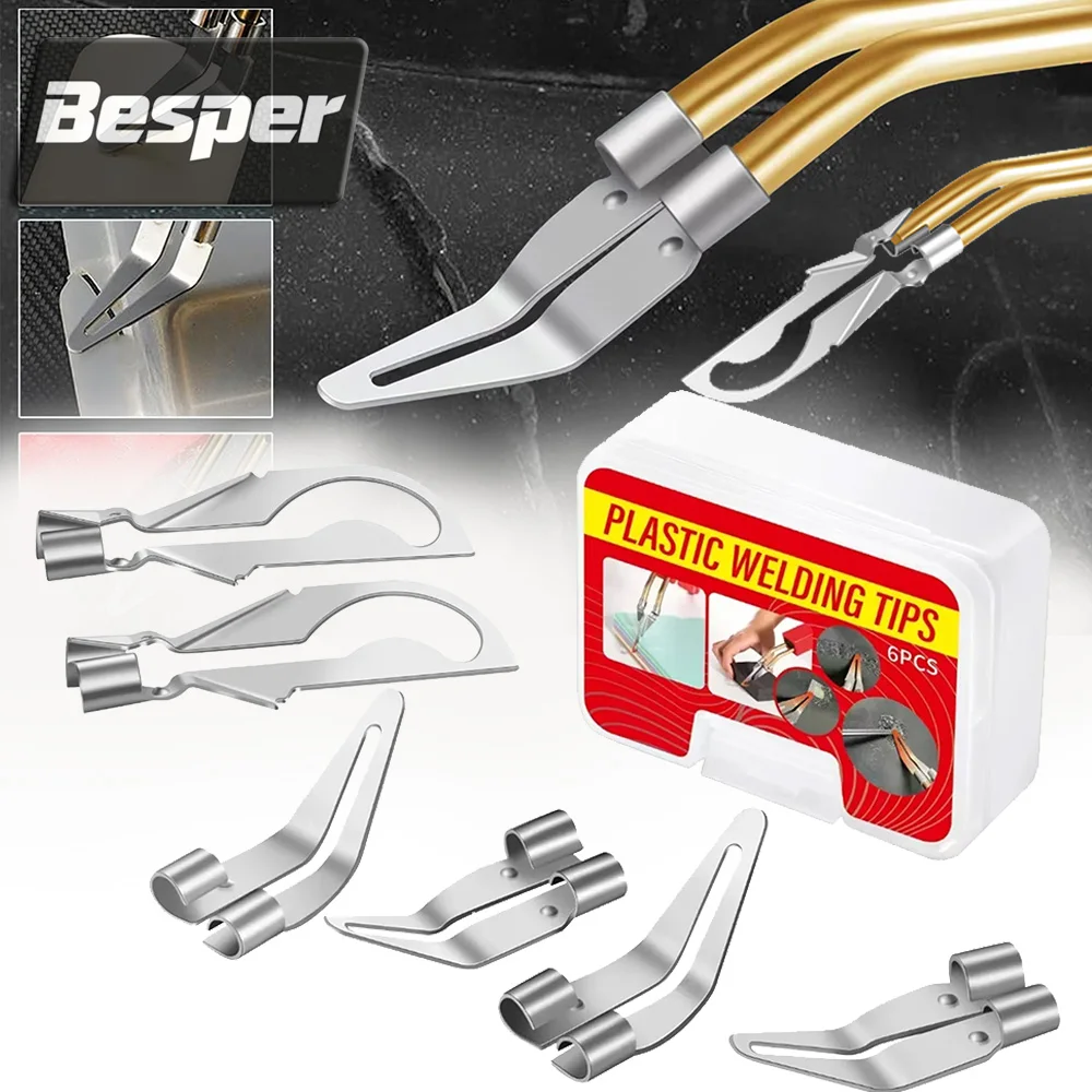 

6PCS Durable Metal Plastic Welding Head Tool Set Quickly Repair Car Bumpers Plastic Buckets Soldering Tip
