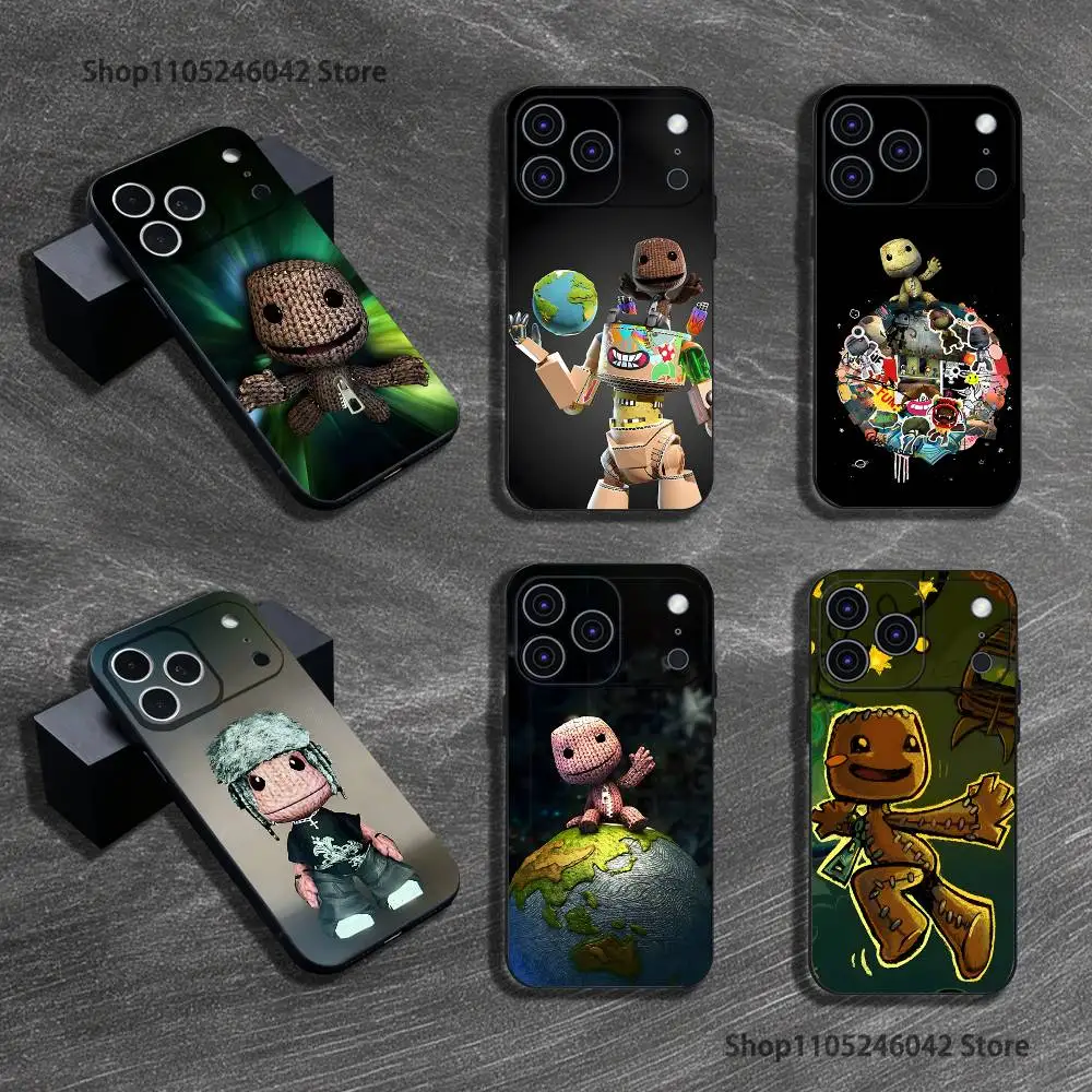 

L-LBP S-Sackboy Custom Wear-resistant Phone Case For iPhone 17,16,15,14,13,12,11,Pro,Max,Plus Black Soft Cover