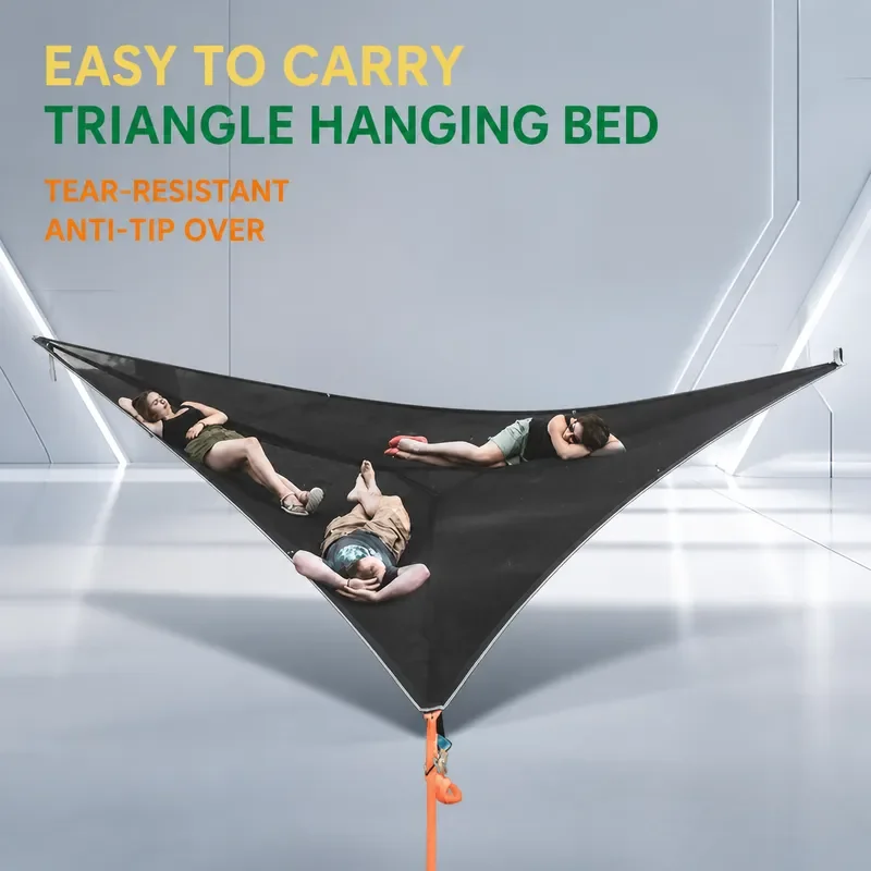 for Enhanced Air Multi-person Triangular Hammock Folding Mesh Hammock for Air Tree Tent Leisure Mesh Bed