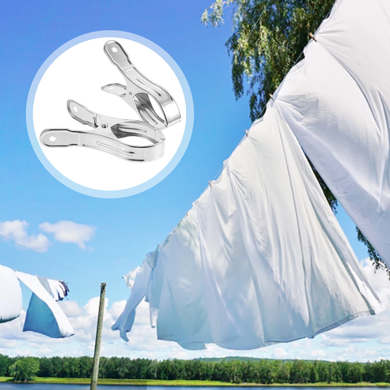 

20pcs Large Sunshade Clamps Stainless Steel Garden Clips Strong Grip Shading Net Fixing Hoops Pipe Poles Cloth Accessories