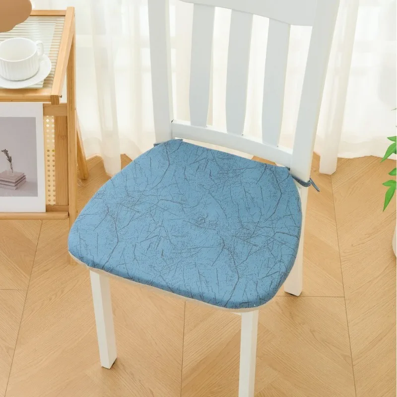 Tech Fabric Chair Cushion with Fixing Straps Detachable Thick Seat Pad Non-slip Seat Mat for Dining Chairs Household Decoration