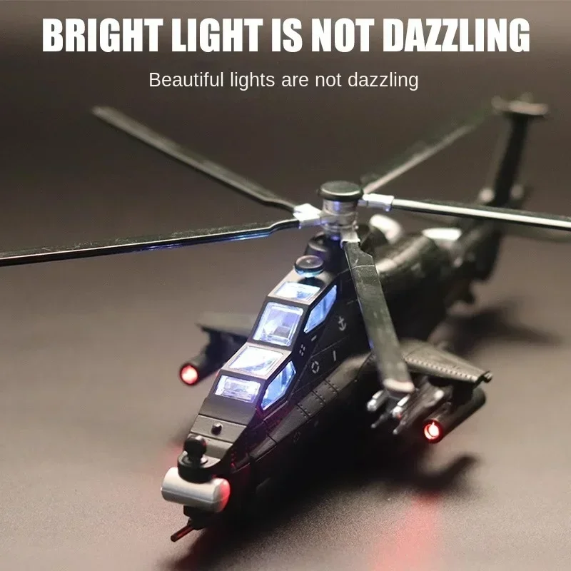 1:72 Gunship 10 Military Armed Finished Helicopter Alloy Military Children\'s Toy Model with Sound and Light Warrior