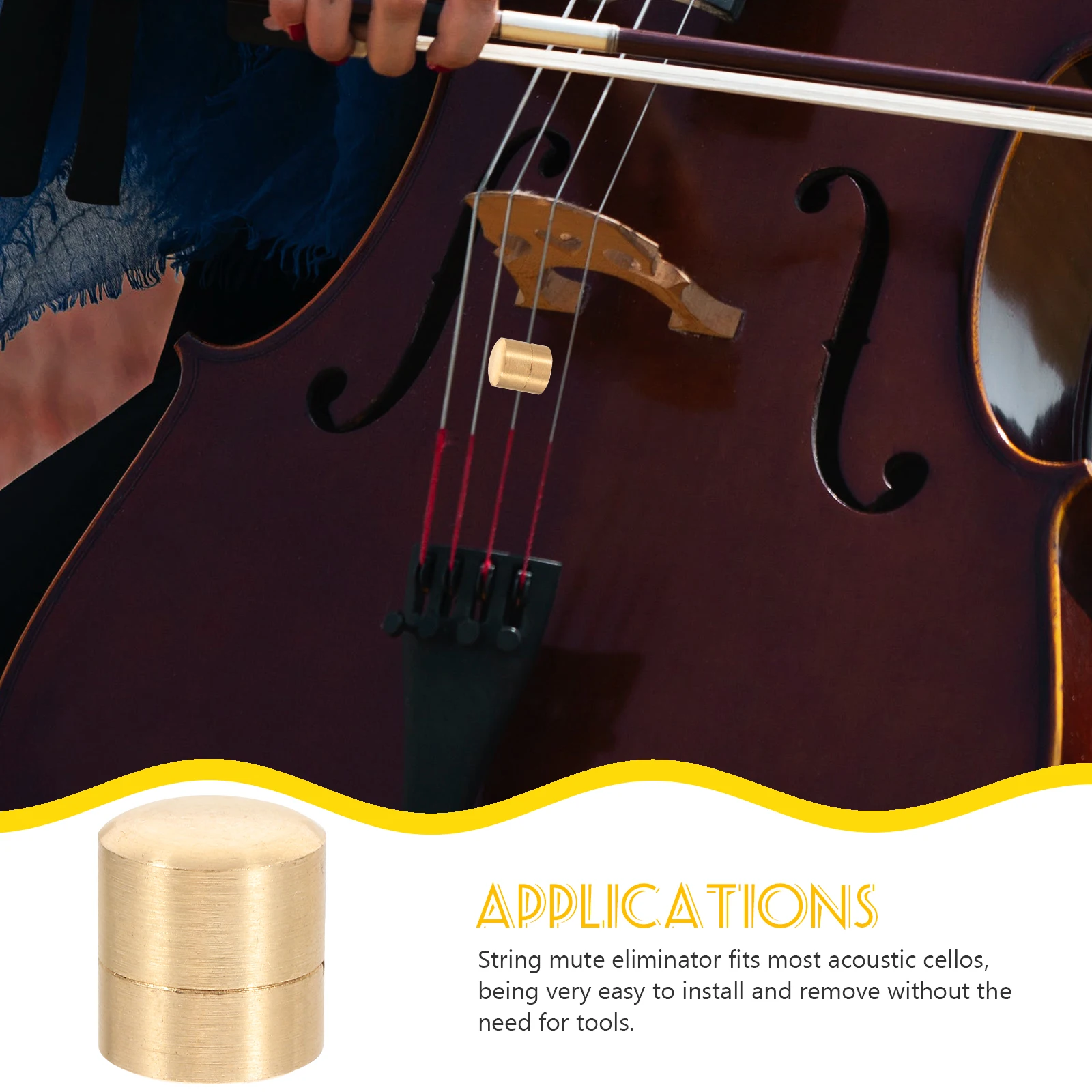 

Cello String Mute Wolf Tone Metal Cello Accessory Easy Install Reduce Noise Practice Performance String Mute